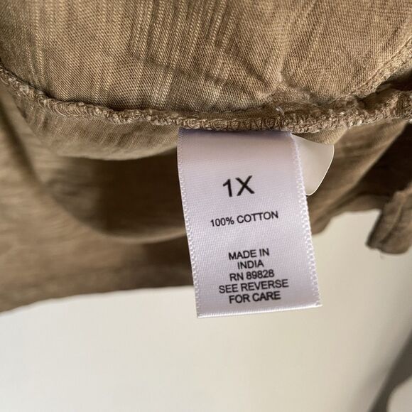 LOGO by Lori Goldstein Top 1X V Neck 3/4 Sleeve Relaxed Pockets Minimalist - Picture 7 of 10